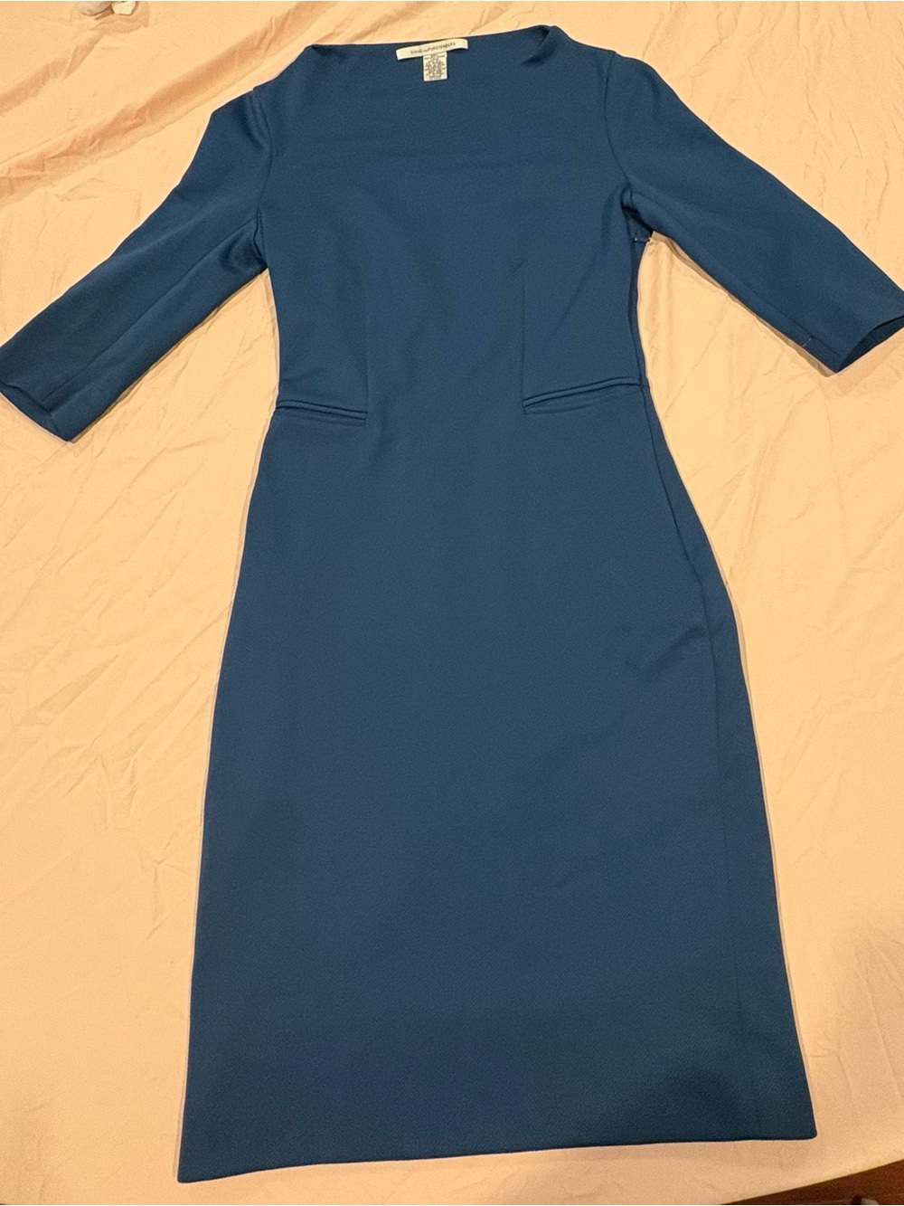 Diane Von Furstenberg Teal Midi Sheath Dress Size 6